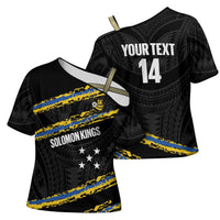 Kings Solomon Islands Football Custom Cross Shoulder Shirt Come On Solomons Polynesian Grunge Style