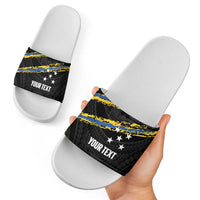 Kings Solomon Islands Football Custom Slide Sandals Come On Solomons Polynesian Grunge Style