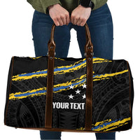 Kings Solomon Islands Football Custom Travel Bag Come On Solomons Polynesian Grunge Style LT14 Black - Polynesian Pride