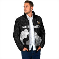 New Zealand South Island Football Custom Padded Jacket Aoraki Mount Cook With Kiwi Maori Pattern LT14 - Polynesian Pride