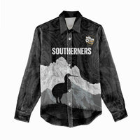 New Zealand South Island Football Custom Women Casual Shirt Aoraki Mount Cook With Kiwi Maori Pattern LT14 - Polynesian Pride