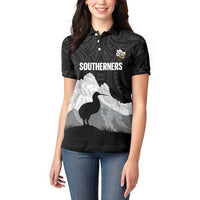 New Zealand South Island Football Custom Women Polo Shirt Aoraki Mount Cook With Kiwi Maori Pattern LT14 - Polynesian Pride