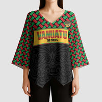 Vanuatu Football Custom Kimono Sleeve Blouse Go Chiefs Basket-weave Pattern