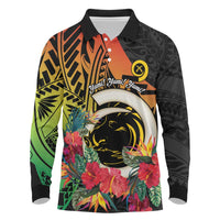 Vanuatu Boar Tusk Yumi Yumi Yumi Long Sleeve Polo Shirt Independens Dei Long God Yumi Stanap