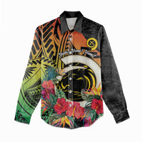 Vanuatu Boar Tusk Yumi Yumi Yumi Women Casual Shirt Independens Dei Long God Yumi Stanap LT14 - Polynesian Pride