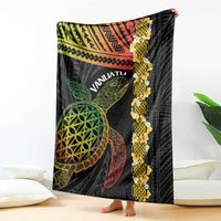 Vanuatu Sand Drawing Turtle Blanket Happy Independence Day