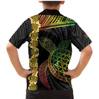 Vanuatu Sand Drawing Turtle Family Matching Mermaid Dress and Hawaiian Shirt Happy Independence Day LT14 - Polynesian Pride