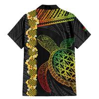 Vanuatu Sand Drawing Turtle Family Matching Mermaid Dress and Hawaiian Shirt Happy Independence Day LT14 - Polynesian Pride