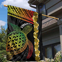 Vanuatu Sand Drawing Turtle Garden Flag Happy Independence Day