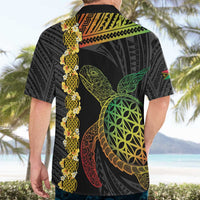 Vanuatu Sand Drawing Turtle Hawaiian Shirt Happy Independence Day