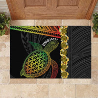 Vanuatu Sand Drawing Turtle Rubber Doormat Happy Independence Day