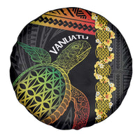 Vanuatu Sand Drawing Turtle Spare Tire Cover Happy Independence Day