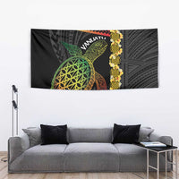 Vanuatu Sand Drawing Turtle Tapestry Happy Independence Day