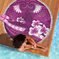 Pink Polynesia Beach Blanket Tribal Pattern Tropical Frangipani