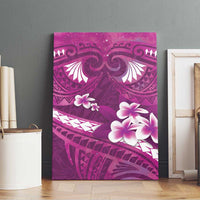 Pink Polynesia Canvas Wall Art Tribal Pattern Tropical Frangipani