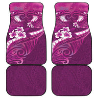 Pink Polynesia Car Mats Tribal Pattern Tropical Frangipani