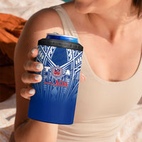 Samoa Rugby 4 in 1 Can Cooler Tumbler Toa Samoa Polynesian Pacific Navy Version