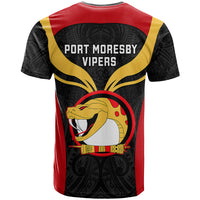 Papua New Guinea Rugby T Shirt Port Moresby Vipers PNG Polynesian Pattern LT14 - Polynesian Pride