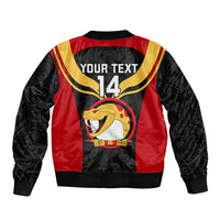 Custom Papua New Guinea Rugby Bomber Jacket Port Moresby Vipers PNG Polynesian Pattern LT14 - Polynesian Pride