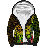 Hawaii Sherpa Hoodie Kanaka Map With Polynesian Shark Tattoo Reggae Unique LT14 Unisex Reggae - Polynesian Pride