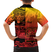 Personalised Ia Ora Na Marquesas Islands Family Matching Short Sleeve Bodycon Dress and Hawaiian Shirt Mata Tiki Marquesan Tattoo LT14 - Polynesian Pride