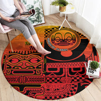 Ia Ora Na Marquesas Islands Round Carpet Mata Tiki Marquesan Tattoo LT14 - Polynesian Pride