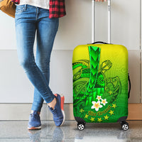 Kia Orana Cook Islands Luggage Cover Kuki Airani Tattoo Pattern With Sea Turtle LT14 - Polynesian Pride
