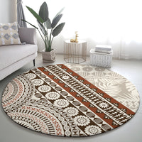 Bula Fiji Round Carpet Fijian Masi Tapa Cloth Vintage Vibes LT14 - Polynesian Pride