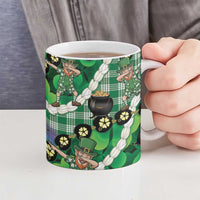 St Patrick's Day Palaka Hawaii Ceramic Mug Kukui Nut Pikake Lei Shamrock Dabbing Leprechaun