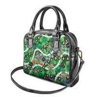 St Patrick's Day Palaka Hawaii Shoulder Handbag Kukui Nut Pikake Lei Shamrock Dabbing Leprechaun