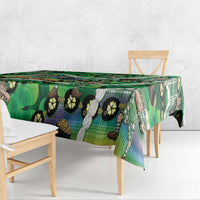 St Patrick's Day Palaka Hawaii Tablecloth Kukui Nut Pikake Lei Shamrock Dabbing Leprechaun