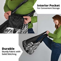 Hafa Adai Guam Discovery Day Grocery Bag Chamorro Latte Stone Hand Black Version