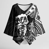 Hafa Adai Guam Discovery Day Kimono Sleeve Blouse Chamorro Latte Stone Hand Black Version