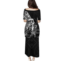 Hafa Adai Guam Discovery Day Puletasi Chamorro Latte Stone Hand Black Version