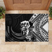 Hafa Adai Guam Discovery Day Rubber Doormat Chamorro Latte Stone Hand Black Version