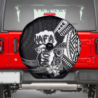 Hafa Adai Guam Discovery Day Spare Tire Cover Chamorro Latte Stone Hand Black Version