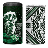Hafa Adai Guam Discovery Day 4 in 1 Can Cooler Tumbler Chamorro Latte Stone Hand Green Version