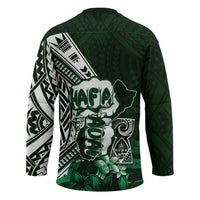 Hafa Adai Guam Discovery Day Hockey Jersey Chamorro Latte Stone Hand Green Version