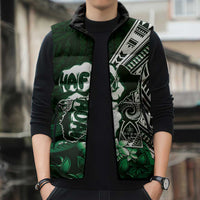 Hafa Adai Guam Discovery Day Sleeveless Puffer Jacket Chamorro Latte Stone Hand Green Version
