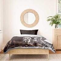 Hafa Adai Guam Discovery Day Bedding Set Chamorro Latte Stone Hand Brown Version