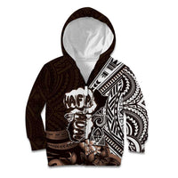Hafa Adai Guam Discovery Day Kid Hoodie Chamorro Latte Stone Hand Brown Version