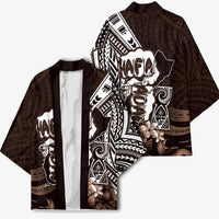 Hafa Adai Guam Discovery Day Kimono Chamorro Latte Stone Hand Brown Version