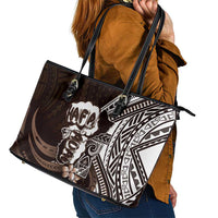 Hafa Adai Guam Discovery Day Leather Tote Bag Chamorro Latte Stone Hand Brown Version