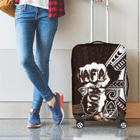 Hafa Adai Guam Discovery Day Luggage Cover Chamorro Latte Stone Hand Brown Version