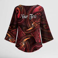 Personalised Polynesia Zodiac Aries Kimono Sleeve Blouse Galaxy Polynesian Pattern Chest Tattoo Style