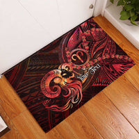 Personalised Polynesia Zodiac Aries Rubber Doormat Galaxy Polynesian Pattern Chest Tattoo Style