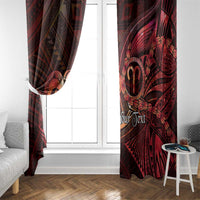 Personalised Polynesia Zodiac Aries Window Curtain Galaxy Polynesian Pattern Chest Tattoo Style
