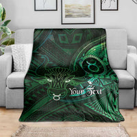 Personalised Polynesia Zodiac Taurus Blanket Galaxy Polynesian Pattern Chest Tattoo Style