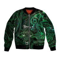 Personalised Polynesia Zodiac Taurus Bomber Jacket Galaxy Polynesian Pattern Chest Tattoo Style