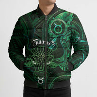 Personalised Polynesia Zodiac Taurus Bomber Puffer Jacket Galaxy Polynesian Pattern Chest Tattoo Style